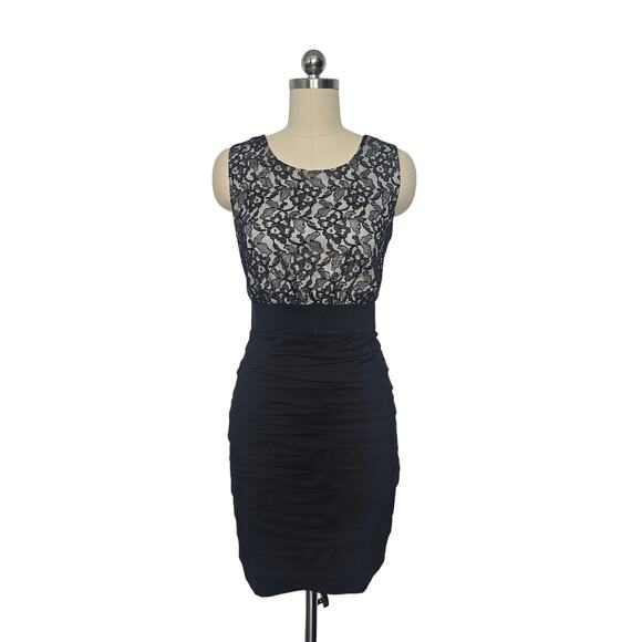 Express Black and White, Lace Cocktail Dress, Sz 8, PTP: 17in, L: 33in - Picture 1 of 5